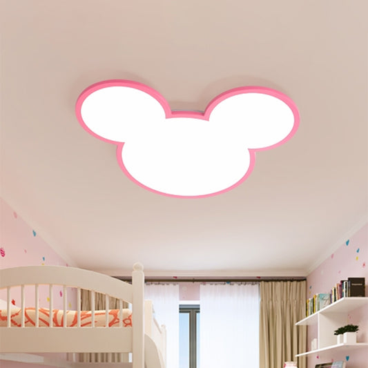 Acrylic Mouse Head Ceiling Light Cartoon LED Flush Mount Lighting Fixture in Pink Pink Clearhalo 'Ceiling Lights' 'Close To Ceiling Lights' 'Close to ceiling' 'Flush mount' Lighting' 1723079