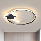 Black LED Star and Moon Ceiling Flush Scandinavian Acrylic Flush Lighting Fixture Clearhalo 'Ceiling Lights' 'Close To Ceiling Lights' 'Close to ceiling' 'Flush mount' Lighting' 1723130