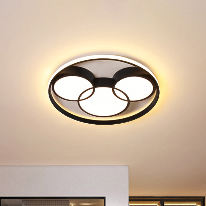 Circular Parlor Close to Ceiling Lamp Acrylic LED Minimalist Flush Mount Lighting in Black Clearhalo 'Ceiling Lights' 'Close To Ceiling Lights' 'Close to ceiling' 'Flush mount' Lighting' 1723146