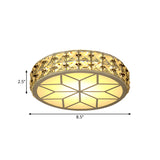 Crystal Block Circle Ceiling Light Modern Style 6.5"/8.5" Width LED Gold Flush Mount Lamp Fixture Clearhalo 'Ceiling Lights' 'Close To Ceiling Lights' 'Close to ceiling' 'Flush mount' Lighting' 1723183