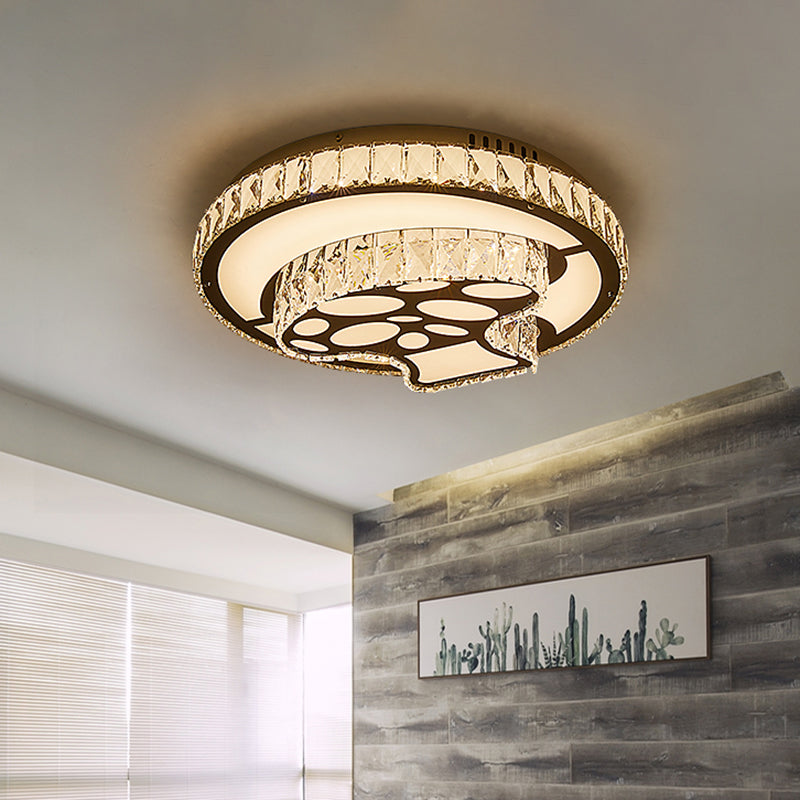 Crystal Rectangle Mushroom Flush Mount Simplicity LED Chrome Ceiling Light Fixture Clearhalo 'Ceiling Lights' 'Close To Ceiling Lights' 'Close to ceiling' 'Flush mount' Lighting' 1723263