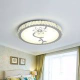 Circle Close to Ceiling Lamp Modernism LED Chrome Flushmount Lighting with Blossom Pattern Clearhalo 'Ceiling Lights' 'Close To Ceiling Lights' 'Close to ceiling' 'Flush mount' Lighting' 1723314