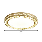 Circular Ceiling Flush Simple Hand-Cut Crystal LED Bedroom Flush Mount Fixture in Gold Clearhalo 'Ceiling Lights' 'Close To Ceiling Lights' 'Close to ceiling' 'Flush mount' Lighting' 1723324