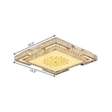 Square Flush Mount Fixture Minimalist Faceted Crystal LED Doorway Ceiling Flush in Chrome Clearhalo 'Ceiling Lights' 'Close To Ceiling Lights' 'Close to ceiling' 'Flush mount' Lighting' 1723348