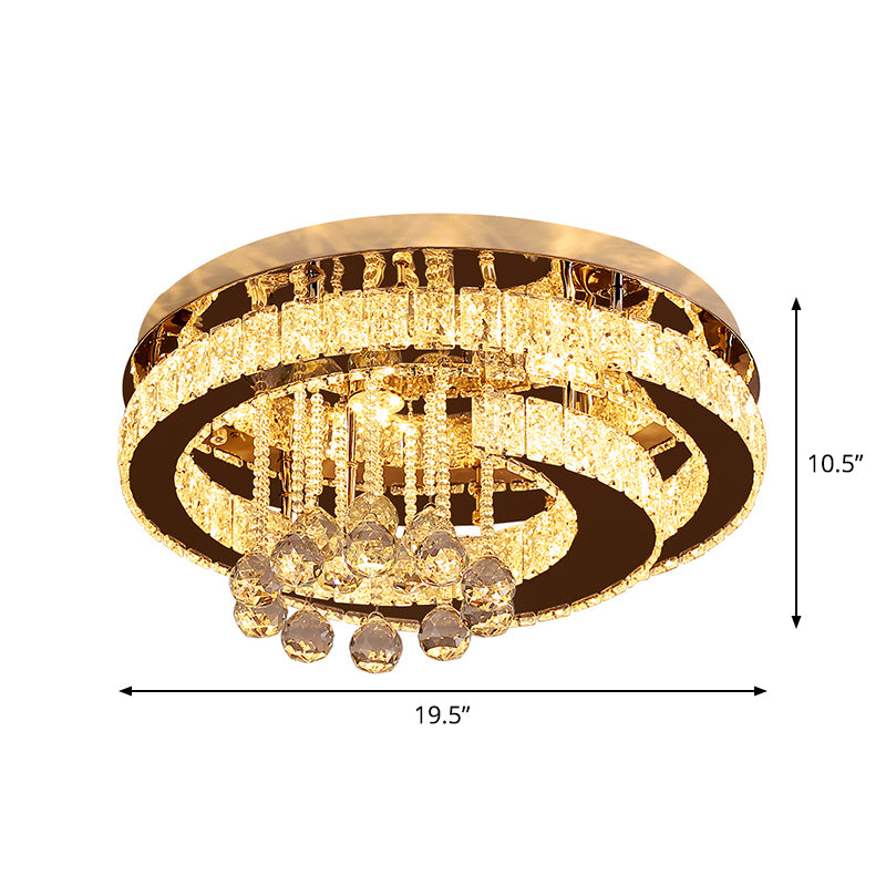 Crystal Rectangle Moon/Star Ceiling Lamp Modern LED Semi Flush Light in Chrome with Droplet Deco Clearhalo 'Ceiling Lights' 'Close To Ceiling Lights' 'Close to ceiling' 'Semi-flushmount' Lighting' 1723406