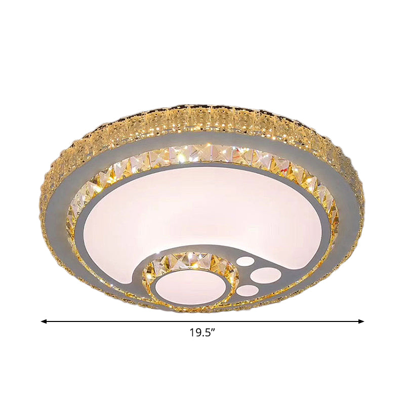 Circle Crystal Block Ceiling Flush Simplicity LED Chrome Flush Mount Lighting Fixture Clearhalo 'Ceiling Lights' 'Close To Ceiling Lights' 'Close to ceiling' 'Flush mount' Lighting' 1723423