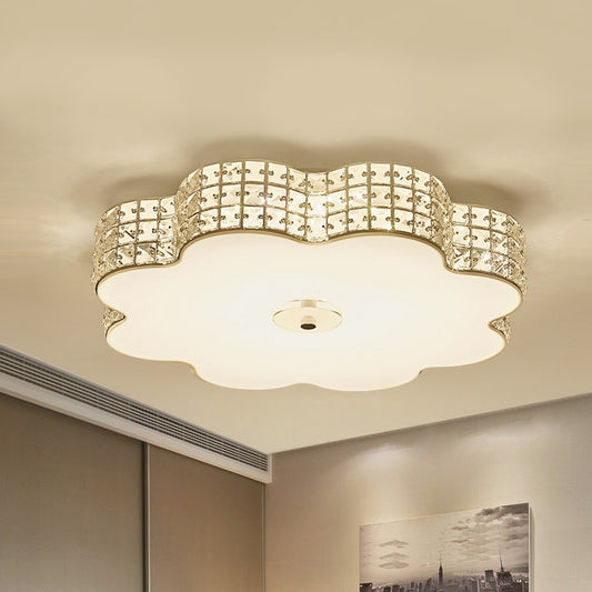 Bloom Living Room Flush Mount Fixture Cur Crystal LED Modernism Ceiling Light in Gold Gold Clearhalo 'Ceiling Lights' 'Close To Ceiling Lights' 'Close to ceiling' 'Flush mount' Lighting' 1723641