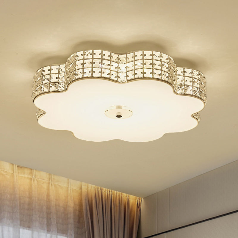 Bloom Living Room Flush Mount Fixture Cur Crystal LED Modernism Ceiling Light in Gold Clearhalo 'Ceiling Lights' 'Close To Ceiling Lights' 'Close to ceiling' 'Flush mount' Lighting' 1723642