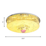 Round Flush Light Fixture Modern Crystal Rectangle LED Parlor Ceiling Flush Mount in Chrome Clearhalo 'Ceiling Lights' 'Close To Ceiling Lights' 'Close to ceiling' 'Flush mount' Lighting' 1723661