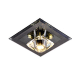 Clear Crystal Square Flushmount Light Contemporary LED Black Close to Ceiling Lighting for Corridor Clearhalo 'Ceiling Lights' 'Close To Ceiling Lights' 'Close to ceiling' 'Flush mount' Lighting' 1723694