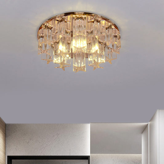 Simple Starfish Semi Flush Light Faceted Crystal LED Corridor Close to Ceiling Lighting in Rose Gold, Warm/White Light Rose Gold Clearhalo 'Ceiling Lights' 'Close To Ceiling Lights' 'Close to ceiling' 'Semi-flushmount' Lighting' 1723704