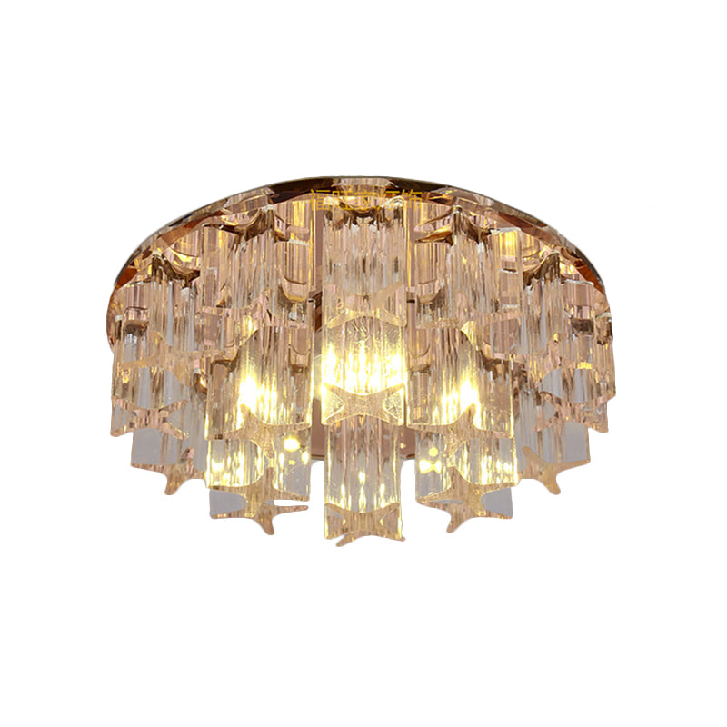 Simple Starfish Semi Flush Light Faceted Crystal LED Corridor Close to Ceiling Lighting in Rose Gold, Warm/White Light Clearhalo 'Ceiling Lights' 'Close To Ceiling Lights' 'Close to ceiling' 'Semi-flushmount' Lighting' 1723705