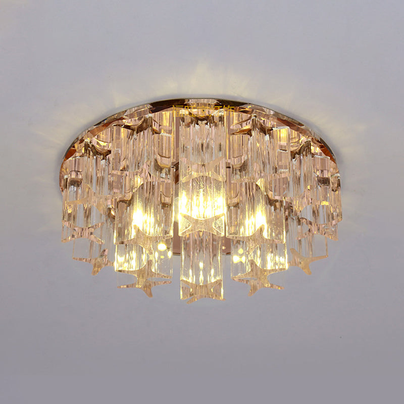 Simple Starfish Semi Flush Light Faceted Crystal LED Corridor Close to Ceiling Lighting in Rose Gold, Warm/White Light Clearhalo 'Ceiling Lights' 'Close To Ceiling Lights' 'Close to ceiling' 'Semi-flushmount' Lighting' 1723706