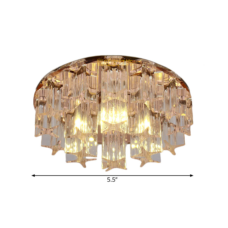 Simple Starfish Semi Flush Light Faceted Crystal LED Corridor Close to Ceiling Lighting in Rose Gold, Warm/White Light Clearhalo 'Ceiling Lights' 'Close To Ceiling Lights' 'Close to ceiling' 'Semi-flushmount' Lighting' 1723707