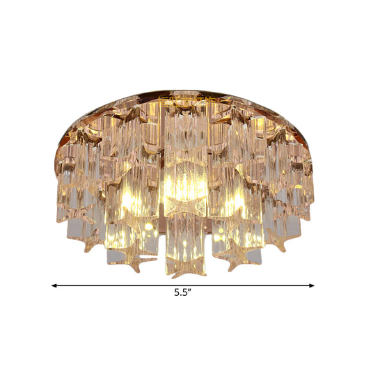 Simple Starfish Semi Flush Light Faceted Crystal LED Corridor Close to Ceiling Lighting in Rose Gold, Warm/White Light Clearhalo 'Ceiling Lights' 'Close To Ceiling Lights' 'Close to ceiling' 'Semi-flushmount' Lighting' 1723707