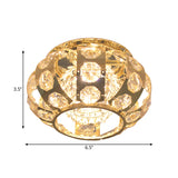 Lantern Crystal Flushmount Light Simplicity LED Gold Ceiling Mounted Fixture in Warm/White Light Clearhalo 'Ceiling Lights' 'Close To Ceiling Lights' 'Close to ceiling' 'Flush mount' Lighting' 1723727