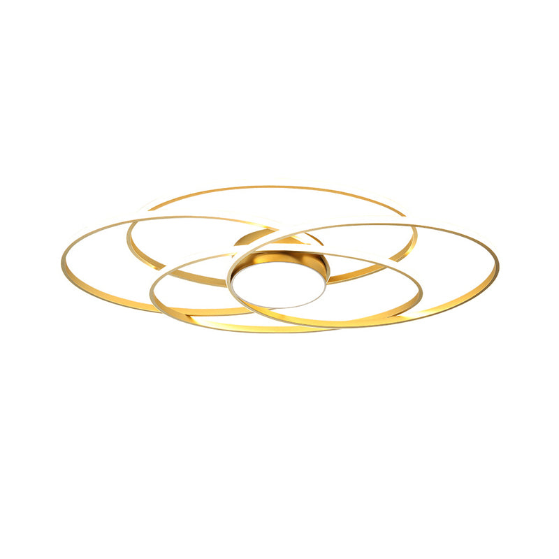 Circle Ring Flush Light Contemporary Metal Living Room LED Ceiling Fixture in Gold, Warm/White Light Clearhalo 'Ceiling Lights' 'Close To Ceiling Lights' 'Close to ceiling' 'Flush mount' Lighting' 1723834