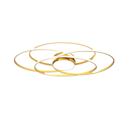 Circle Ring Flush Light Contemporary Metal Living Room LED Ceiling Fixture in Gold, Warm/White Light Clearhalo 'Ceiling Lights' 'Close To Ceiling Lights' 'Close to ceiling' 'Flush mount' Lighting' 1723834