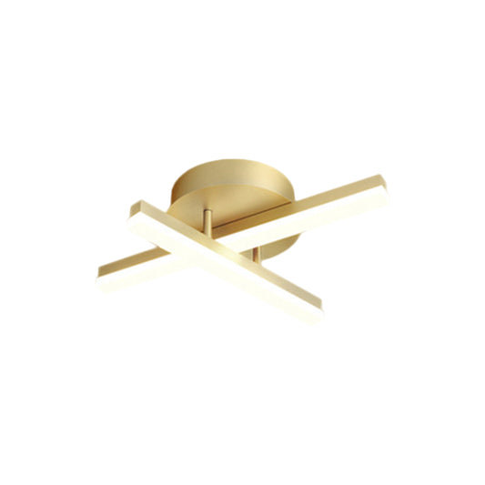 Linear Flush Mount Ceiling Light Minimal Acrylic LED Gold Lighting Fixture in Warm/White Light for Bedroom Clearhalo 'Ceiling Lights' 'Close To Ceiling Lights' 'Close to ceiling' 'Flush mount' Lighting' 1723921