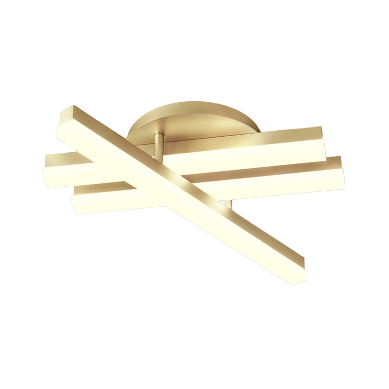 Linear Flush Mount Ceiling Light Minimal Acrylic LED Gold Lighting Fixture in Warm/White Light for Bedroom Clearhalo 'Ceiling Lights' 'Close To Ceiling Lights' 'Close to ceiling' 'Flush mount' Lighting' 1723925