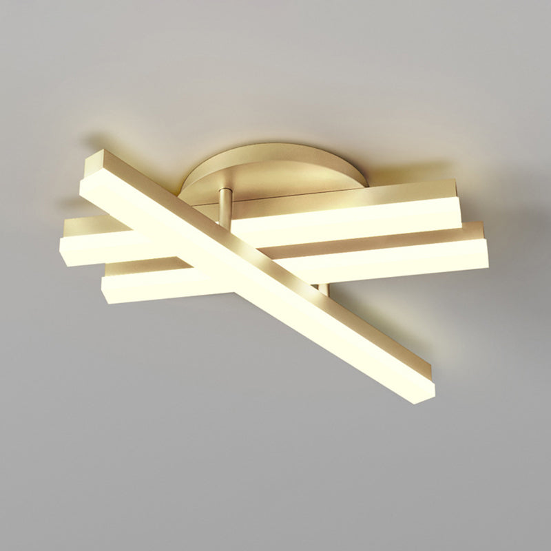 Linear Flush Mount Ceiling Light Minimal Acrylic LED Gold Lighting Fixture in Warm/White Light for Bedroom Clearhalo 'Ceiling Lights' 'Close To Ceiling Lights' 'Close to ceiling' 'Flush mount' Lighting' 1723926