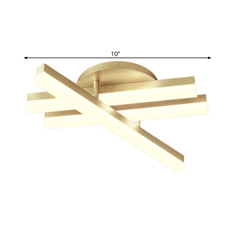 Linear Flush Mount Ceiling Light Minimal Acrylic LED Gold Lighting Fixture in Warm/White Light for Bedroom Clearhalo 'Ceiling Lights' 'Close To Ceiling Lights' 'Close to ceiling' 'Flush mount' Lighting' 1723927