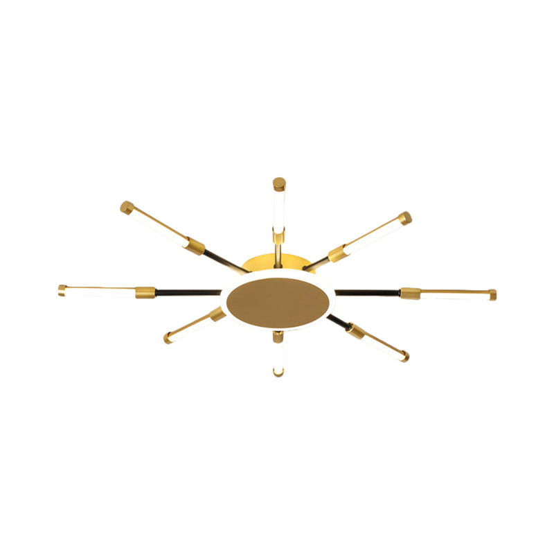 Gold Sputnik Semi Mount Lighting Minimalist LED Aluminum Ceiling Lamp in Warm/White Light, 23.5"/39" W Clearhalo 'Ceiling Lights' 'Close To Ceiling Lights' 'Close to ceiling' 'Semi-flushmount' Lighting' 1723935