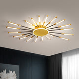 Gold Sputnik Semi Mount Lighting Minimalist LED Aluminum Ceiling Lamp in Warm/White Light, 23.5"/39" W Gold 39" Clearhalo 'Ceiling Lights' 'Close To Ceiling Lights' 'Close to ceiling' 'Semi-flushmount' Lighting' 1723937