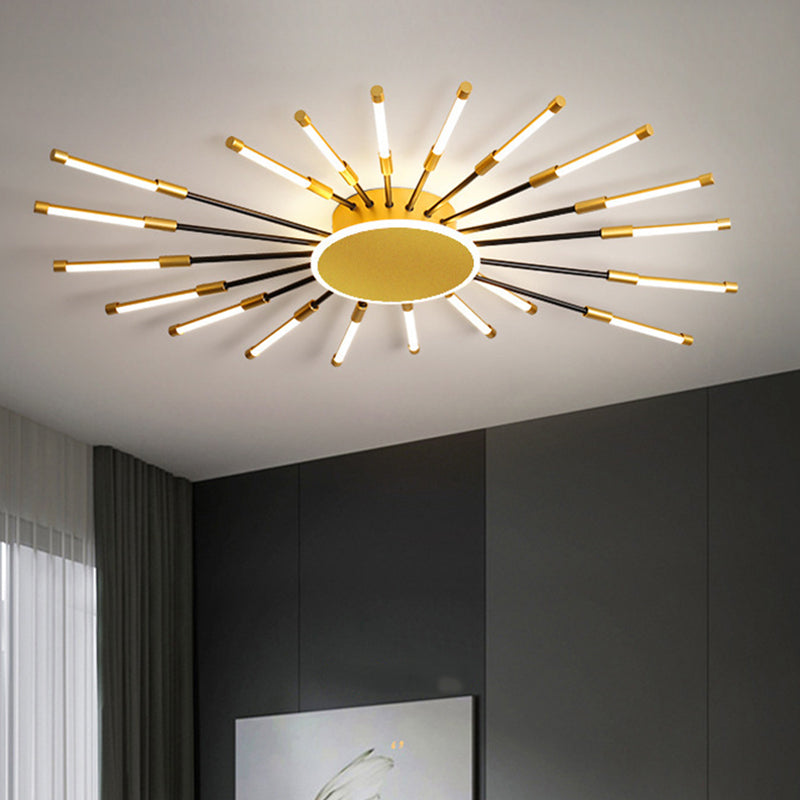 Gold Sputnik Semi Mount Lighting Minimalist LED Aluminum Ceiling Lamp in Warm/White Light, 23.5"/39" W Clearhalo 'Ceiling Lights' 'Close To Ceiling Lights' 'Close to ceiling' 'Semi-flushmount' Lighting' 1723938