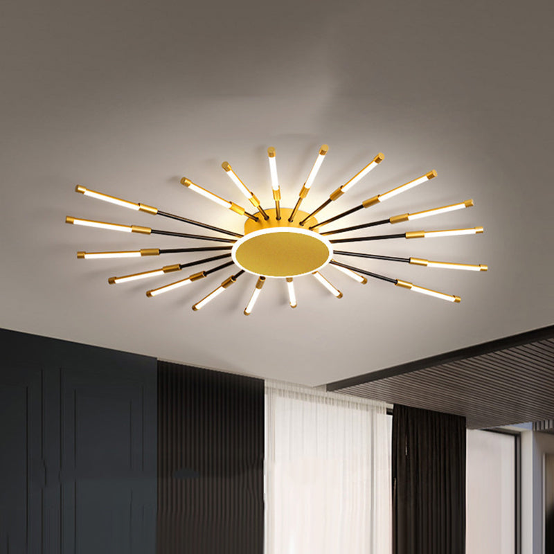 Gold Sputnik Semi Mount Lighting Minimalist LED Aluminum Ceiling Lamp in Warm/White Light, 23.5"/39" W Clearhalo 'Ceiling Lights' 'Close To Ceiling Lights' 'Close to ceiling' 'Semi-flushmount' Lighting' 1723939