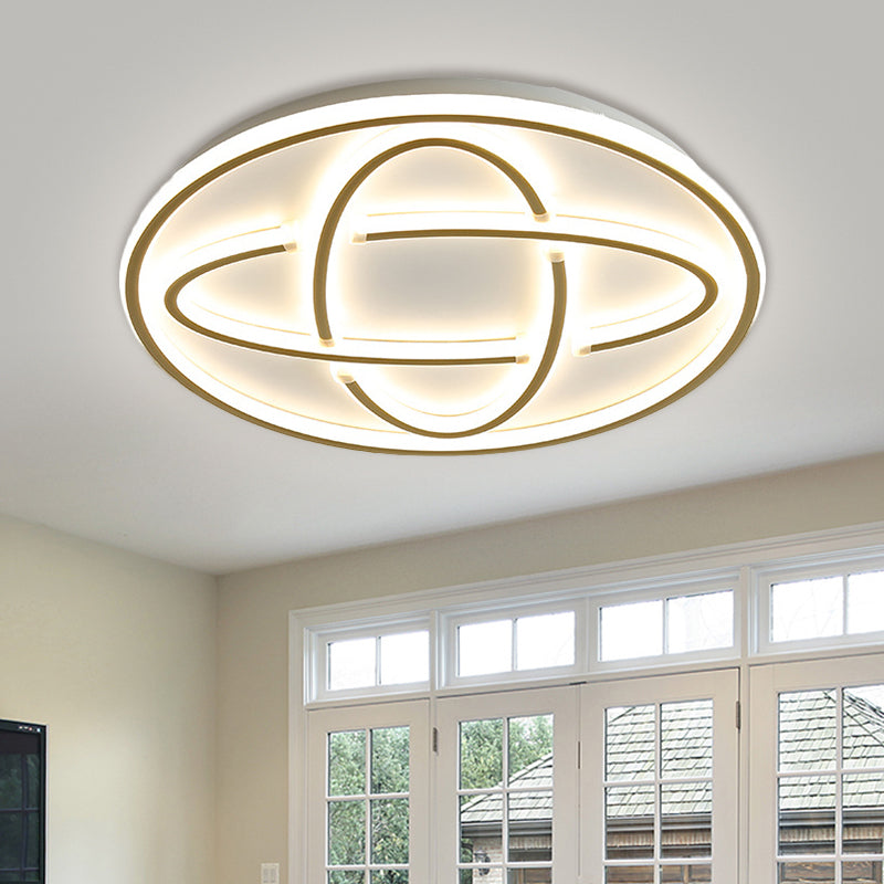 Modernist Circular Ceiling Light Metal Living Room LED Flush Mount Lighting in Gold Gold Clearhalo 'Ceiling Lights' 'Close To Ceiling Lights' 'Close to ceiling' 'Flush mount' Lighting' 1723963