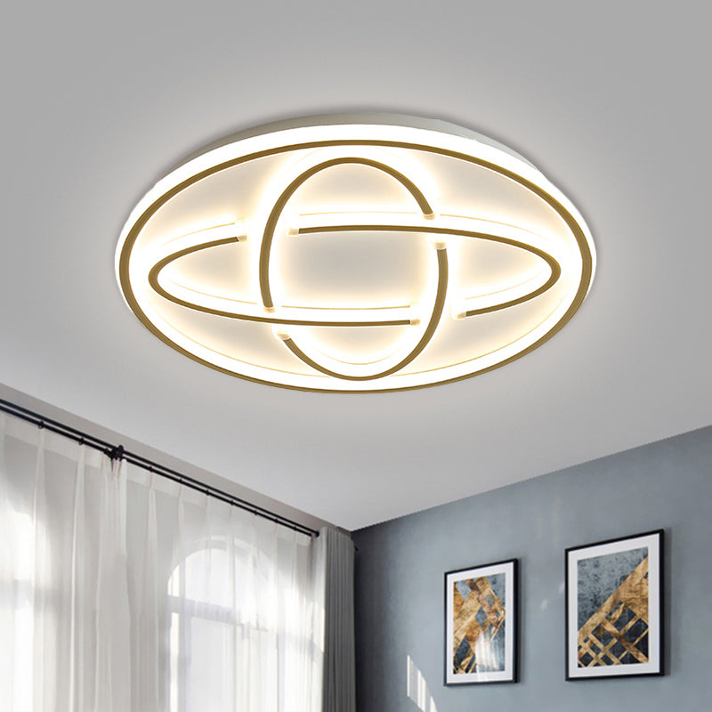 Modernist Circular Ceiling Light Metal Living Room LED Flush Mount Lighting in Gold Clearhalo 'Ceiling Lights' 'Close To Ceiling Lights' 'Close to ceiling' 'Flush mount' Lighting' 1723964