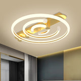 Metal Circle Ceiling Lighting Contemporary Black/Gold LED Semi Flush Mount Lamp in Warm/White Light Gold Clearhalo 'Ceiling Lights' 'Close To Ceiling Lights' 'Close to ceiling' 'Semi-flushmount' Lighting' 1723967