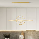 Gold 2-Ring Island Lighting Fixture Modern LED Metallic Pendant Lamp in Warm/White Light for Dining Room Gold Clearhalo 'Ceiling Lights' 'Island Lights' Lighting' 1724076