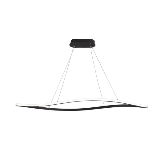 31.5"/39" W Simple LED Island Lamp Black Leaf Frame Ceiling Hang Fixture with Metallic Frame in Warm/White Light Clearhalo 'Ceiling Lights' 'Island Lights' Lighting' 1724103