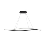 31.5"/39" W Simple LED Island Lamp Black Leaf Frame Ceiling Hang Fixture with Metallic Frame in Warm/White Light Clearhalo 'Ceiling Lights' 'Island Lights' Lighting' 1724103