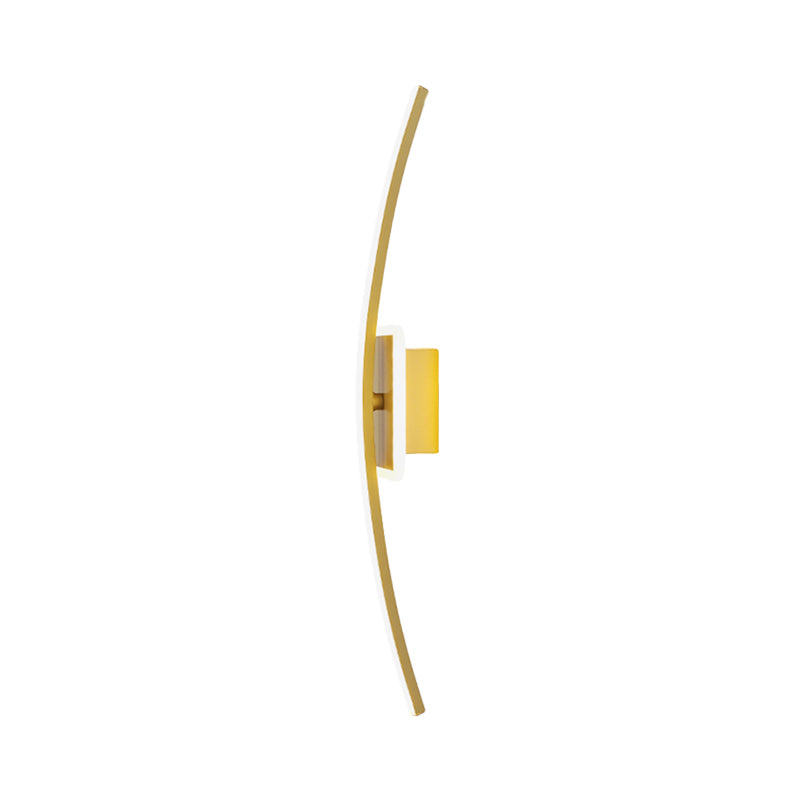 Curved Linear Aluminum Wall Light Simplicity Gold/Coffee LED Wall Sconce Lighting for Dining Room Clearhalo 'Cast Iron' 'Glass' 'Industrial' 'Modern wall lights' 'Modern' 'Tiffany' 'Traditional wall lights' 'Wall Lamps & Sconces' 'Wall Lights' Lighting' 1724286