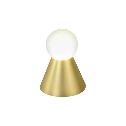 Metal Conical Sconce Wall Light Modern Stylish 1 Bulb Golden Wall Lamp with Frosted Glass Globe Shade Clearhalo 'Cast Iron' 'Glass' 'Industrial' 'Modern wall lights' 'Modern' 'Tiffany' 'Traditional wall lights' 'Wall Lamps & Sconces' 'Wall Lights' Lighting' 172460