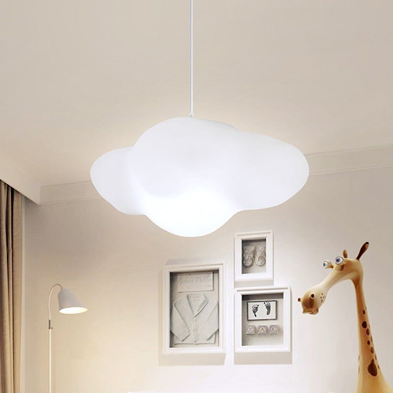 White Cloud Suspension Light Cartoon 1-Head Plastic Hanging Ceiling Lamp for Playroom Clearhalo 'Ceiling Lights' 'Pendant Lights' 'Pendants' Lighting' 1724660