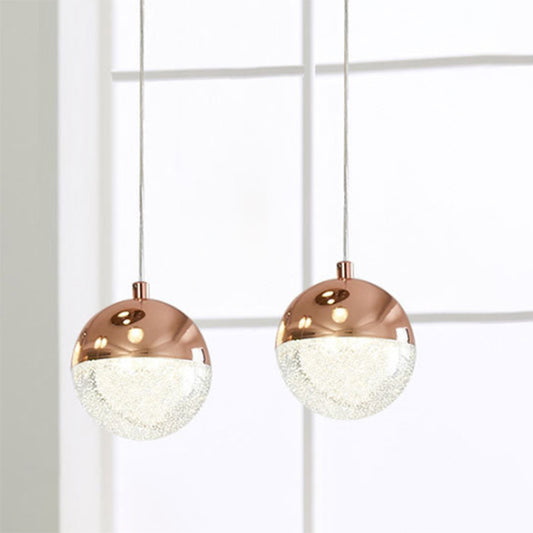 Chrome/Gold LED Ball Pendant Light Modernism Crystal Suspended Lighting Fixture for Dining Room Gold Clearhalo 'Ceiling Lights' 'Modern Pendants' 'Modern' 'Pendant Lights' 'Pendants' Lighting' 1724696
