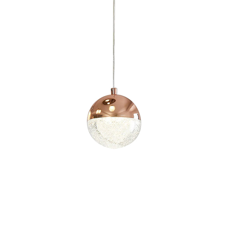 Chrome/Gold LED Ball Pendant Light Modernism Crystal Suspended Lighting Fixture for Dining Room Clearhalo 'Ceiling Lights' 'Modern Pendants' 'Modern' 'Pendant Lights' 'Pendants' Lighting' 1724698