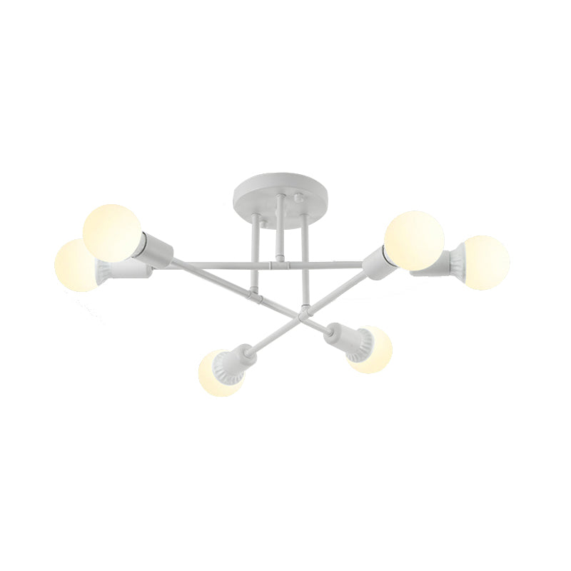 Bookstore Living Room Stacked Ceiling Light Metal Contemporary Semi Ceiling Mount Light Clearhalo 'Ceiling Lights' 'Close To Ceiling Lights' 'Close to ceiling' 'Semi-flushmount' Lighting' 172470