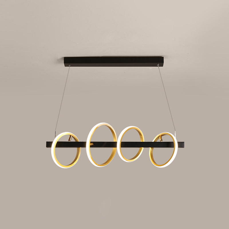Simple Circles Ceiling Pendant Metal 4/5 Heads Dining Room Island Lighting Ideas in Gold, Warm/White Light Clearhalo 'Ceiling Lights' 'Island Lights' Lighting' 1724810