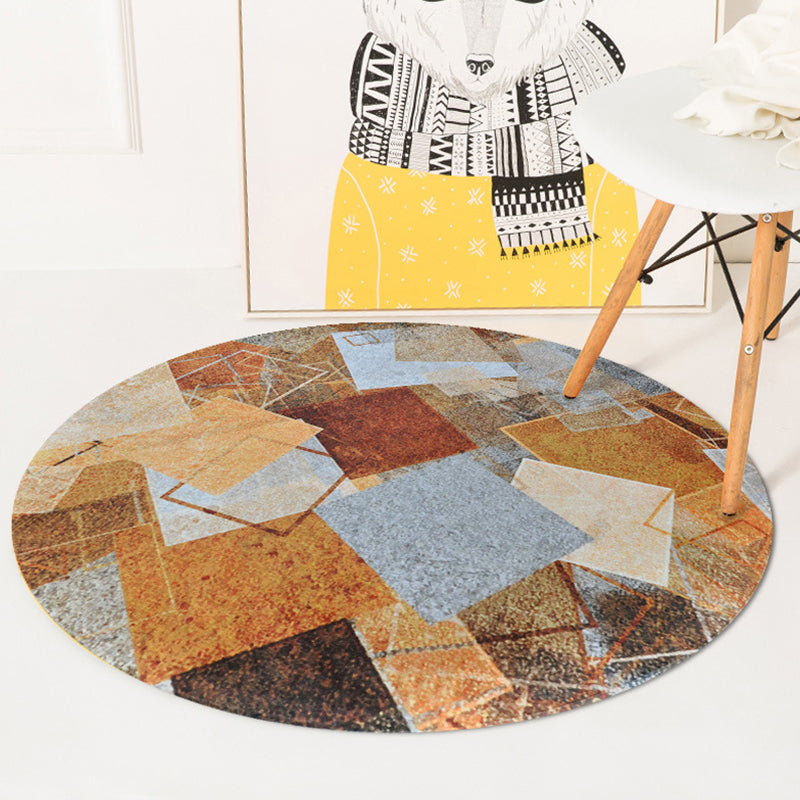 Unusual Geometric Pattern Rug Yellow Nordic Rug Polyester Pet Friendly Non-Slip Backing Washable Area Rug for Bedroom Yellow Clearhalo 'Area Rug' 'Modern' 'Rugs' Rug' 1725287