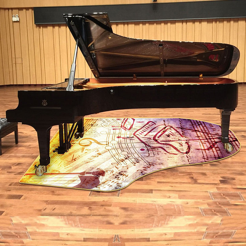 Unusual Piano Pattern Rug with Note Multicolor Kids Rug Polyester Washable Pet Friendly Anti-Slip Carpet for Children's Room Purple Clearhalo 'Area Rug' 'Rug' 1725403