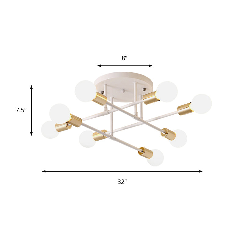 Modern Stacked Linear Ceiling Light Metal Energy Saving Semi Flushmount Light for Hotel Clearhalo 'Ceiling Lights' 'Close To Ceiling Lights' 'Close to ceiling' 'Semi-flushmount' Lighting' 172541