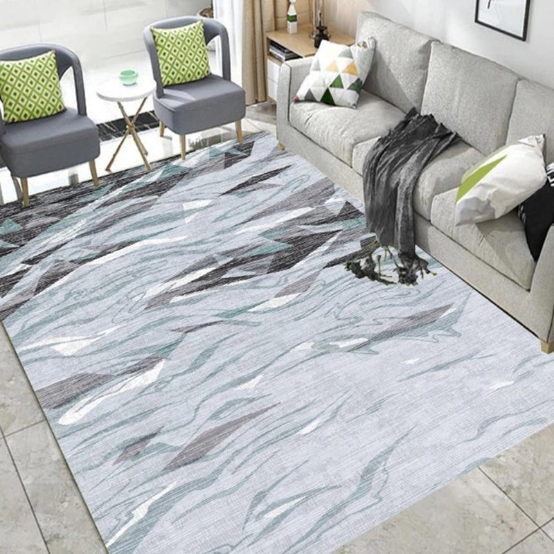 Stylish Watercolor Pattern Rug Blue Industrial Rug Polyester Pet