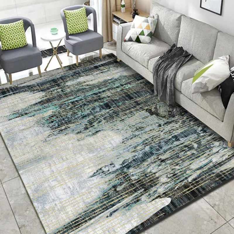 Novelty Watercolor Pattern Rug Swirl Stripe Multicolor Polyester Rug Washable Pet Friendly Non-Slip Area Rug for Living Room Black Clearhalo 'Area Rug' 'Modern' 'Rugs' Rug' 1725522