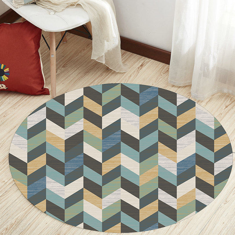 Unique Geometric Pattern Rug Multicolor Modernist Rug Polyester Washable Pet Friendly Anti-Slip Carpet for Study Blue Clearhalo 'Area Rug' 'Modern' 'Rugs' Rug' 1725589