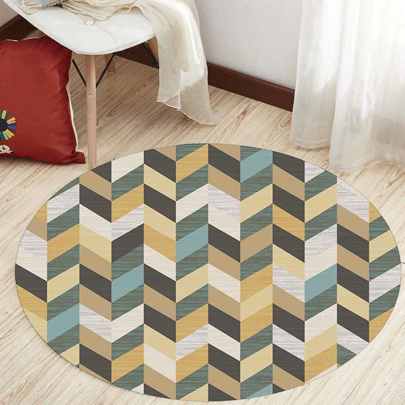 Unique Geometric Pattern Rug Multicolor Modernist Rug Polyester Washable Pet Friendly Anti-Slip Carpet for Study Yellow Clearhalo 'Area Rug' 'Modern' 'Rugs' Rug' 1725595